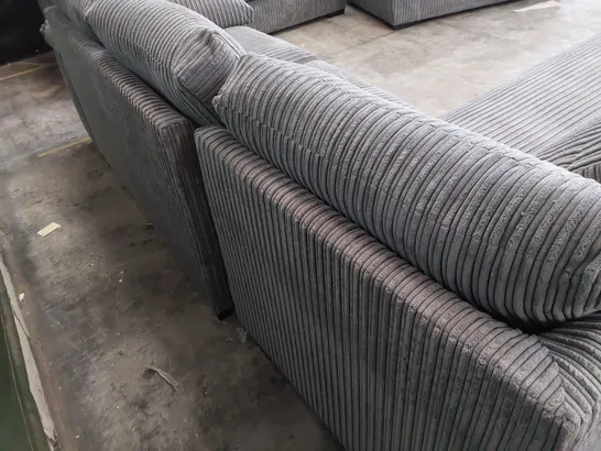 DESIGNER CORNER CHAISE SOFA GREY JUMBO CHORD