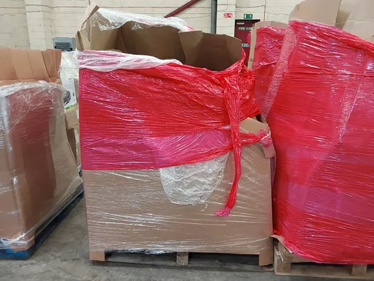 PALLET OF ASSORTED CONSUMER PRODUCTS TO INCLUDE: ELECTRIC BLANKET, PORTABLE BATH TUB, HANKE SUITCASE, WORKOUT BAR ECT