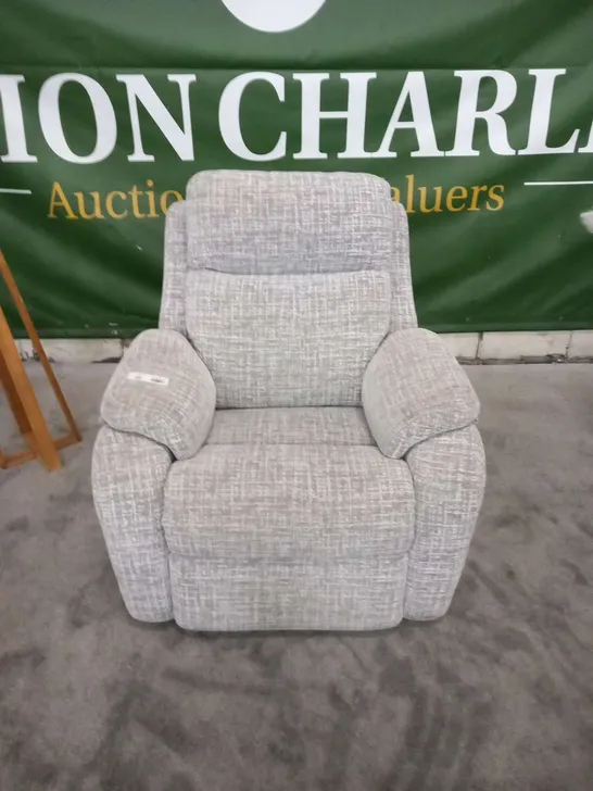 DESIGNER G PLAN KINGSBURY SHORE SLATE FABRIC ELECTRIC RECLINING ARMCHAIR