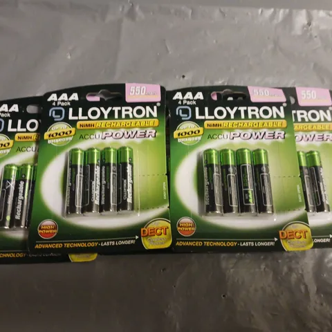 LOT OF 5 4-PACKS OF LLOYTRON AAA NIMH RECHARGEABLE BATTERIES