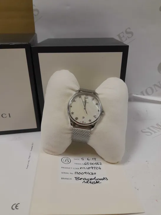 GUCCI G-TIMELESS MOTHER OF PEARL DIAL LADY'S WATCH