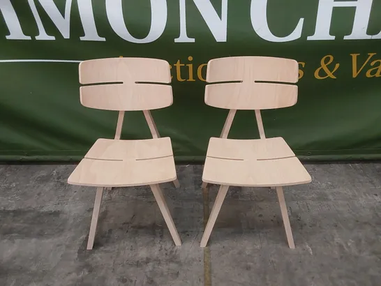 BRAND NEW BOXED SET OF 2 ZEST SIDE CHAIRS - BEECH (1 BOX) RRP £258