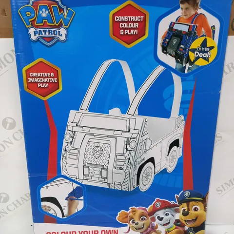 BOXED PAW PATROL COLOUR YOUR OWN CHASE`S POLICE TRUCK