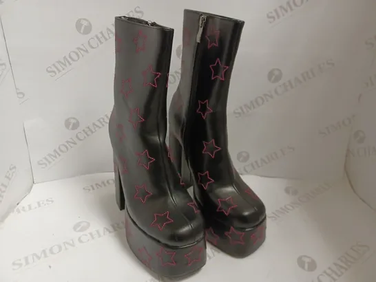 KOI VEGAN A QUEEN’S LITTLE SECRET DIAMANTE HEELED BOOTS - SIZE 4