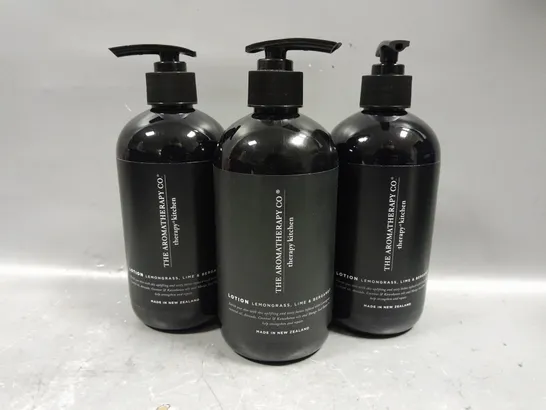 3 X 500ML THE AROMATHERAPY CO THERAPY KITCHEN LEMONGRASS, LIME, BERGAMOT