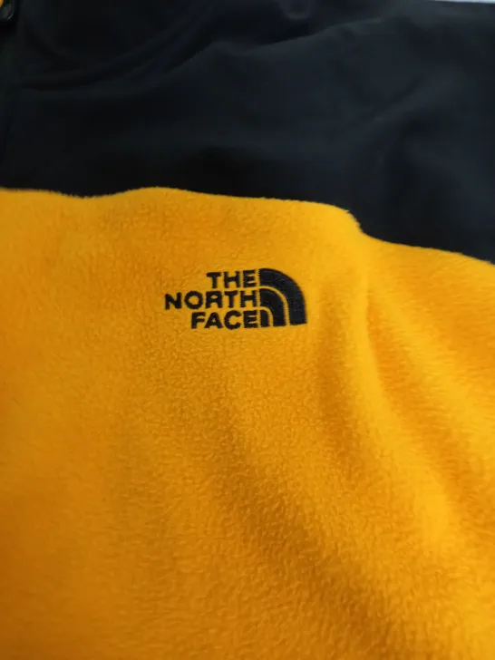 THE NORTH FACE ZIP UP LONG SLEEVE FLEECE IN ORANGE/BLACK - XL