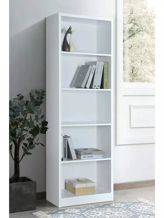 BOXED METRO TALL WIDE BOOKCASE IN WHITE - 1OF1