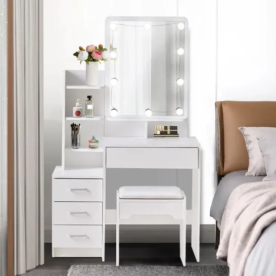 BOXED GEORGINA WHITE DRESSING TABLE SET IN WHITE (ONLY BOX 1 OF 2)