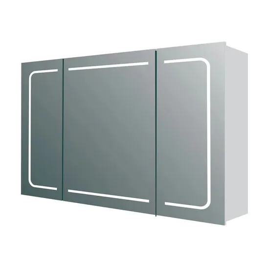 BOXED MANDURAH 86cm X 63cm SURFACE MOUNTED MIRROR CABINET WITH LIGHTING (1 BOX)