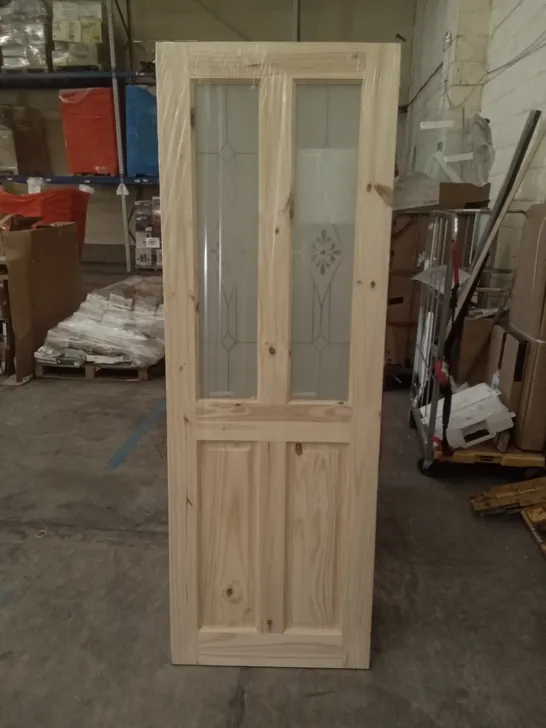 4 PANEL KNOTTY PINE GLAZED INTERNAL DOOR 1981×686MM