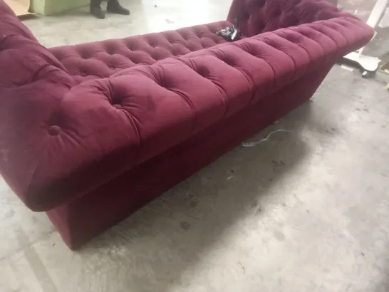 3 SEATER SOFA - WINE RED FABRIC 