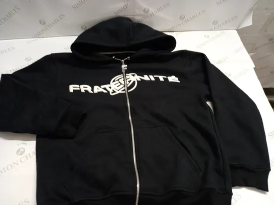 FRATERNITE BLACK ZIP THROUGH HOODIE - SIZE UNSPECIFIED