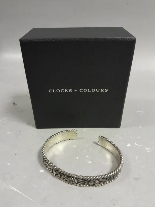 CLOCKS + COLOURS AFTERLIFE SILVER CUFF BRACELET 