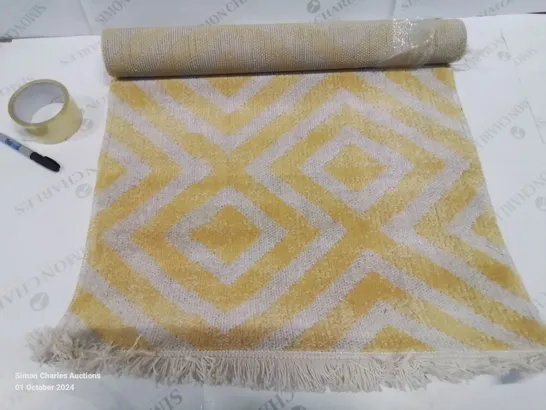 BRAND NEW PACO HOME 821 POCO YELLOW-WHITE 60X100CM RUG