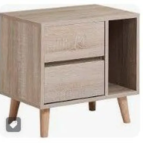 BOXED TWO DRAWER SIDE TABLE WITH STORAGE 0013BD