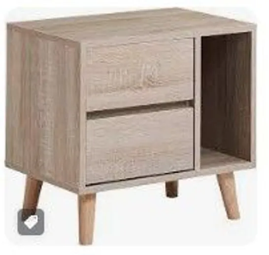 BOXED TWO DRAWER SIDE TABLE WITH STORAGE 0013BD