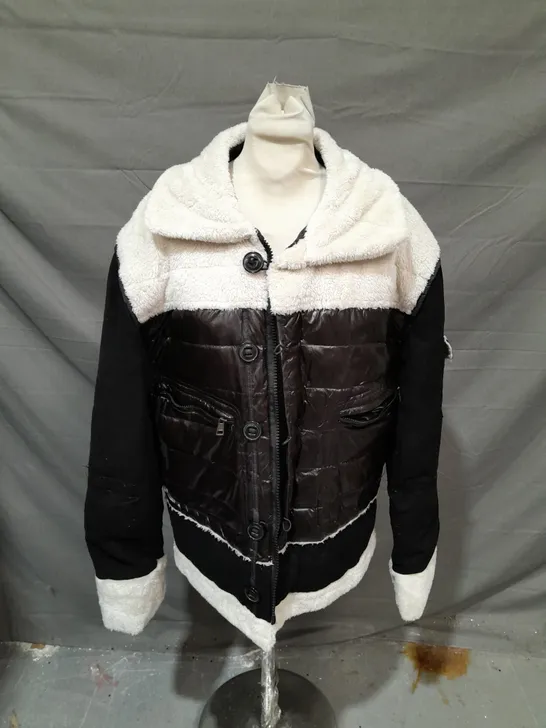 MONCLER BLACK AND WITH PADDED JACKET - SIZE 1