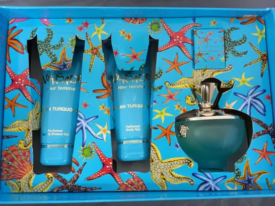 BOXED VERSACHE DYLAN TURQUOISE POUR FEMME SET