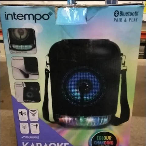 INTEMPO KARAOKE PARTY SPEAKER WITH COLOUR CHANGING LIGHTS 