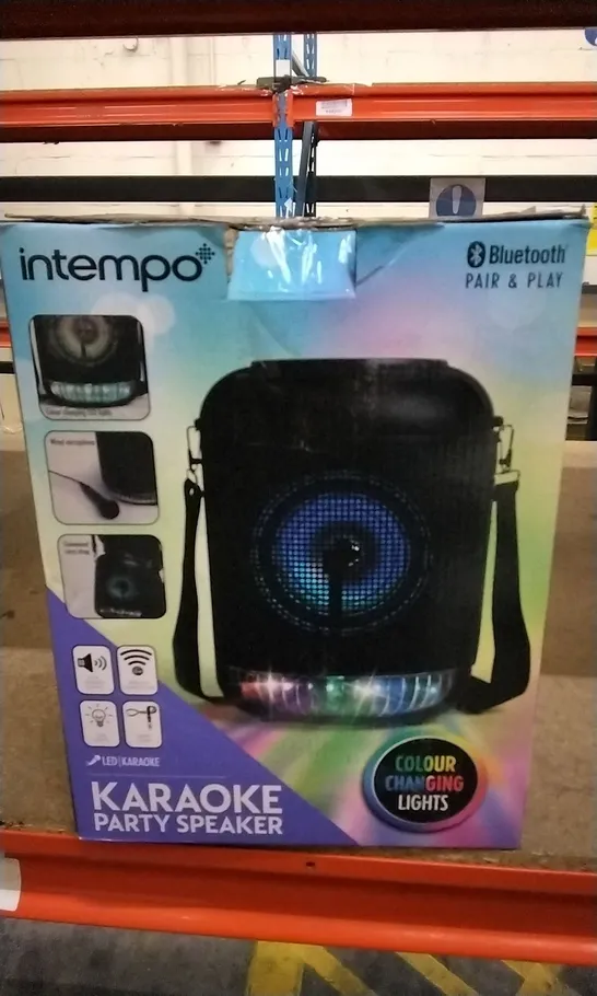 INTEMPO KARAOKE PARTY SPEAKER WITH COLOUR CHANGING LIGHTS 