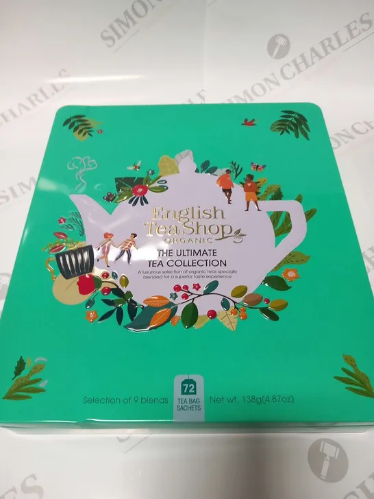 BOXED ENGLISH TEA SHOP ORGANIC THE ULTIMATE TEA COLLECTION SELECTION OF 9 BLENDS 72 TEA BAG SACHETS