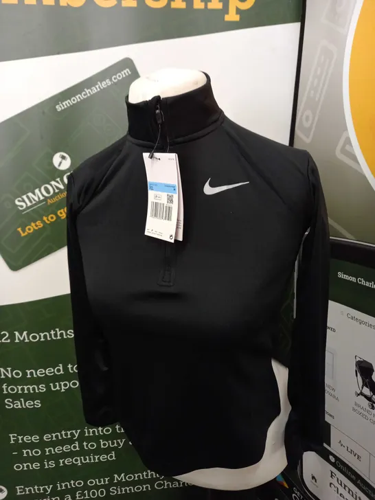 NIKE LOGO 1/4 ZIP SHIRT SIZE M (WOMENS )