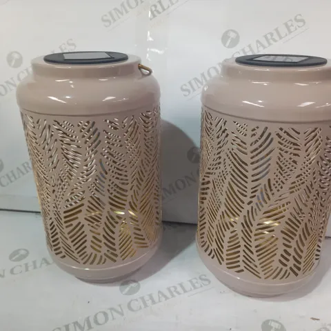 GARDEN REFLECTIONS SET OF 2 PATTERNED SOLAR LANTERNS