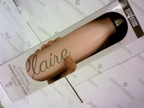 PERSONALISED PINK INSULATED DRINKS BOTTLE 'CLAIRE' RRP &pound;19.00