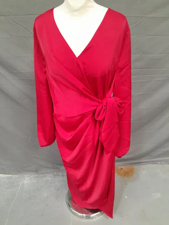 EVERYDAY JONES SATIN DRAPE DRESS RUBY LARGE