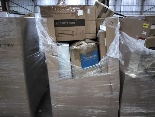 PALLET OF ASSORTED ITEMS INCLUDING AUTOMATIC RICE STORAGE, ADJUSTABLE BAR STOOL, MATTRESS TOPPER AND STAINLESS STEEL COOKWARE SET