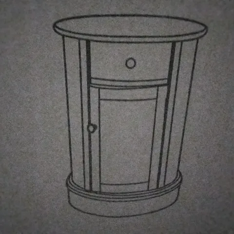 BOXED CIRCULAR SIDE TABLE WITH STORAGE 