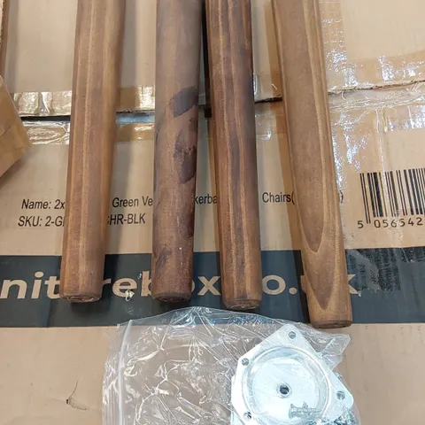 BOXED SET OF 4 33CM WOODEN TABLE LEGS - DARK OAK 