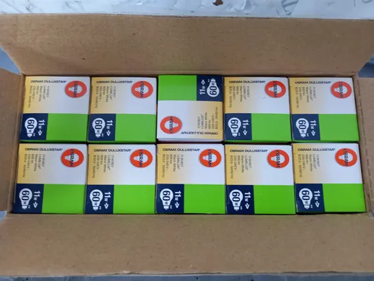 10 BOXED OSRAM 11W DULUXSTAR ENERGY SAVER LIGHTBULBS