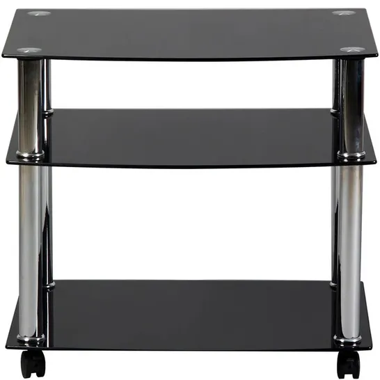 BOXED CHARLES JACOBS TV STAND FOR TV'S UPTO 24" - BLACK 