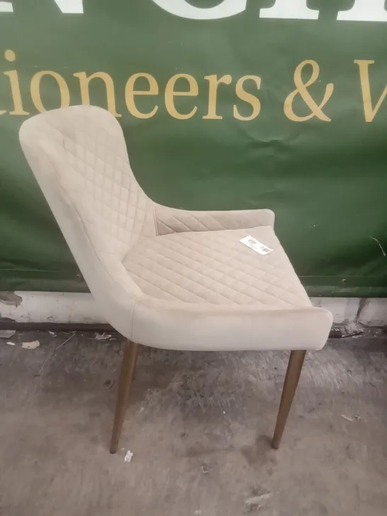 TAN FABRIC DINING CHAIR