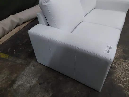 DESIGNER TWO SEATER SOFA WHITE LEATHER 