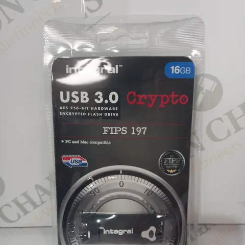 INTEGRAL CRYPTO - USB 3.0  FIPS 197 FLASH DRIVE - 16 GB