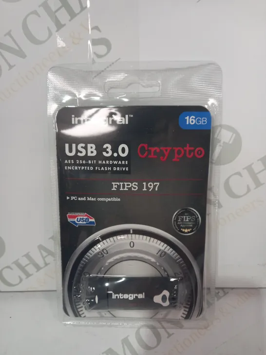 INTEGRAL CRYPTO - USB 3.0  FIPS 197 FLASH DRIVE - 16 GB