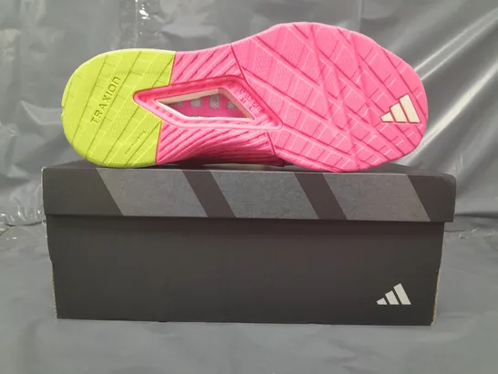 BOXED PAIR OF ADIDAS DROPSET 3 TRAINERS IN PINK MULTI UK SIZE 7