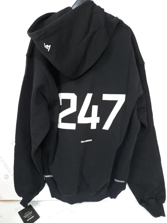 REPRESENT TEAM 247 OVERSIZED HOODIE X MARCHON - BLACK - MEDIUM