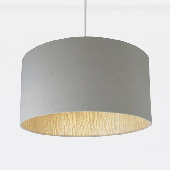 20CM H COTTON DRUM PENDANT SHADE IN GREY 