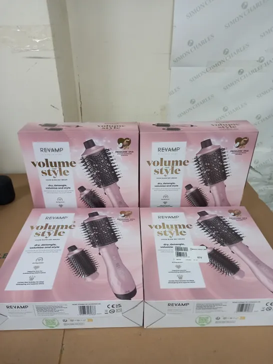 LOT OF 4 BOXED REVAMP PROFESSIONAL 1200W BLOW DRY BRUSH