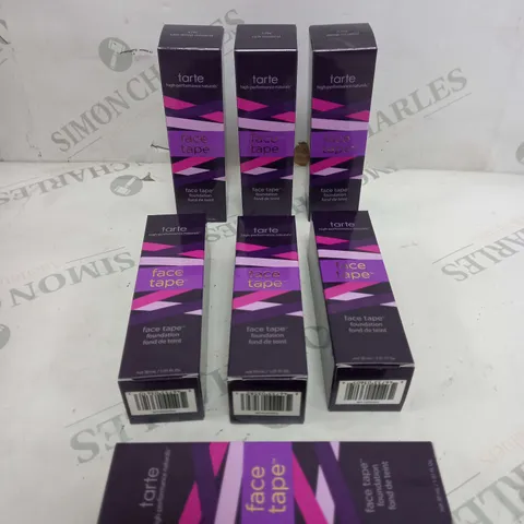 BOX OF 7 TARTE FACE TAPE FOUNDATION 30ML TO INCLUDE 47N DEEP NEUTRAL, 57N RICH NEUTRAL, 22B LIGHT BEIGE ETC