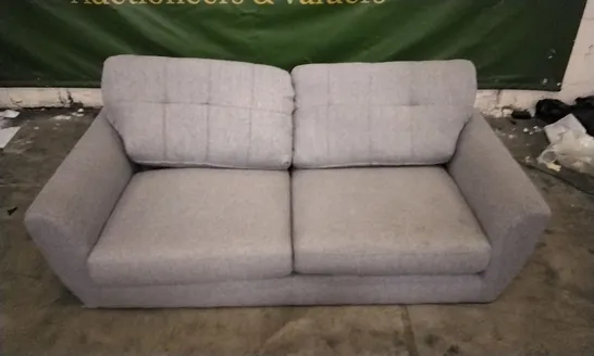 QUALITY DESIGNER LIGHT GREY FABRIC 2 SEATER SOFA