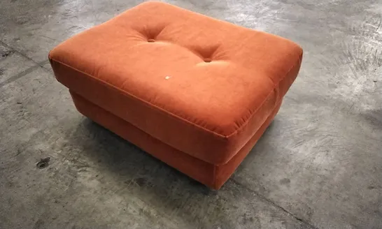 QUALITY DESIGNER LOUNGE CO VINTAGE 54 FOOTSTOOL RUSTY PLUSH FABRIC 