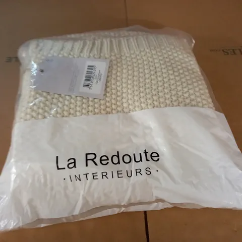 BAGGED LA REDOUTE ECRU THROW - SIZE UNSPECFIED