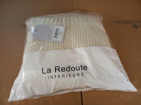 BAGGED LA REDOUTE ECRU THROW - SIZE UNSPECFIED