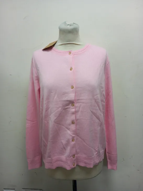 BODEN PINK CARDIGAN STYLE TOP IN PINK - SIZE MEDIUM