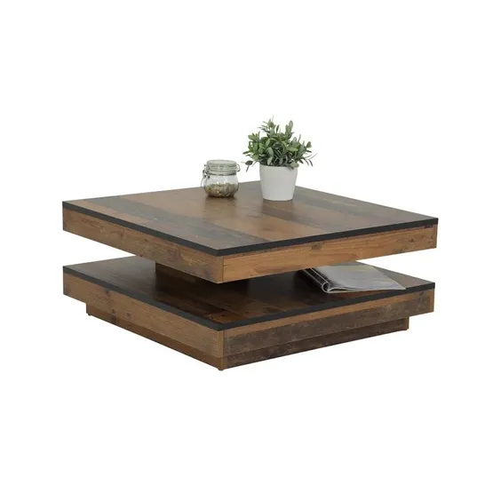 BOXED HUBERT COFFEE TABLE WITH STORAGE SPACE OLDWOOD