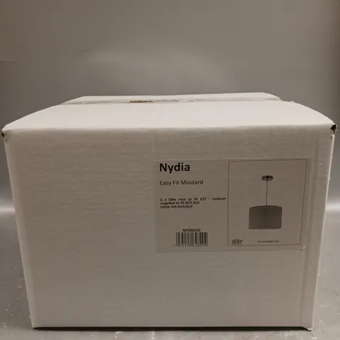 BRAND NEW BOXED DAR LIGHTING NYDIA EASY FIT SHADE IN MUSTARD